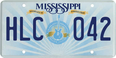 MS license plate HLC042