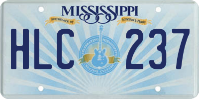 MS license plate HLC237