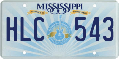 MS license plate HLC543