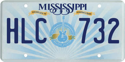 MS license plate HLC732