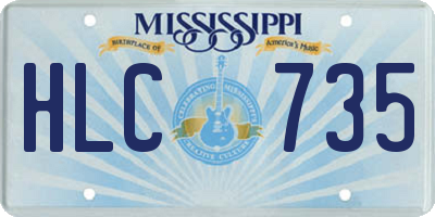 MS license plate HLC735