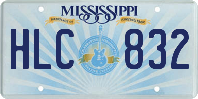 MS license plate HLC832