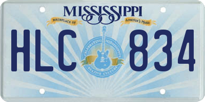 MS license plate HLC834