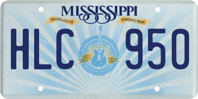 MS license plate HLC950