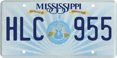 MS license plate HLC955