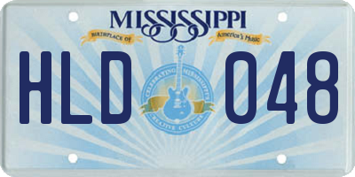 MS license plate HLD048