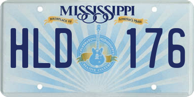 MS license plate HLD176