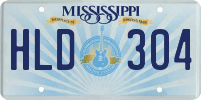 MS license plate HLD304