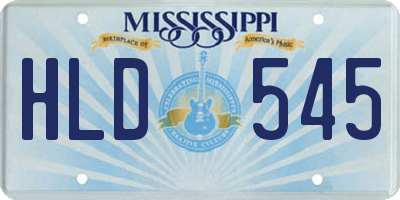 MS license plate HLD545