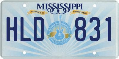 MS license plate HLD831