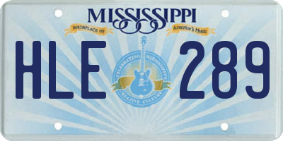 MS license plate HLE289