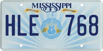 MS license plate HLE768