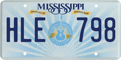 MS license plate HLE798