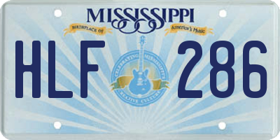 MS license plate HLF286