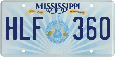 MS license plate HLF360