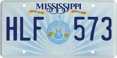MS license plate HLF573