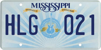 MS license plate HLG021