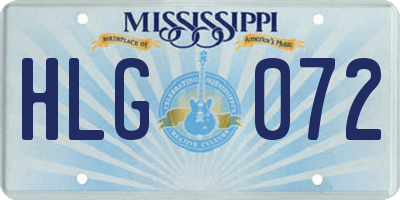 MS license plate HLG072