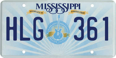 MS license plate HLG361