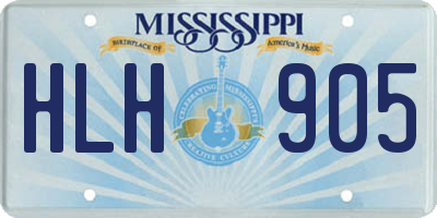 MS license plate HLH905