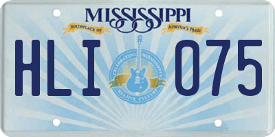 MS license plate HLI075