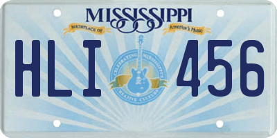 MS license plate HLI456