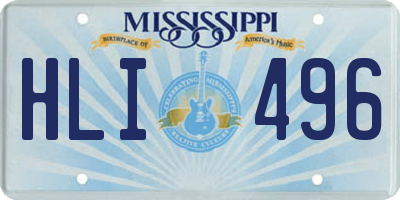 MS license plate HLI496