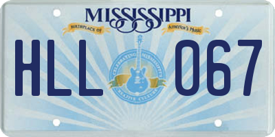 MS license plate HLL067