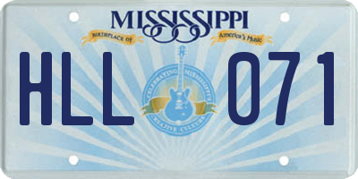 MS license plate HLL071