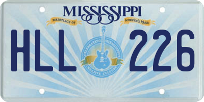 MS license plate HLL226