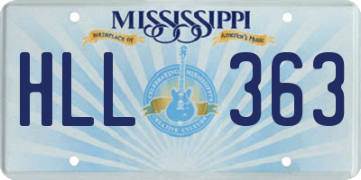 MS license plate HLL363