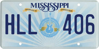 MS license plate HLL406