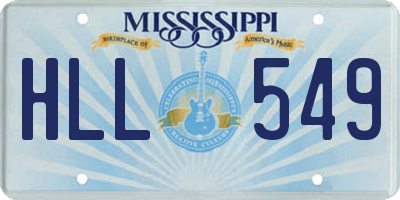 MS license plate HLL549