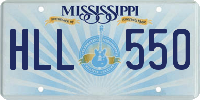MS license plate HLL550