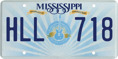 MS license plate HLL718