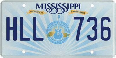 MS license plate HLL736