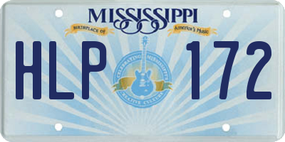 MS license plate HLP172