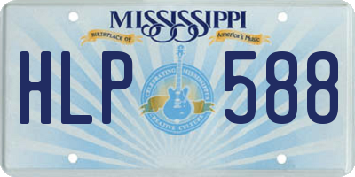 MS license plate HLP588