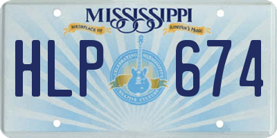 MS license plate HLP674