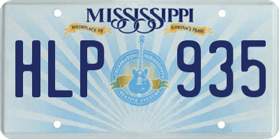 MS license plate HLP935