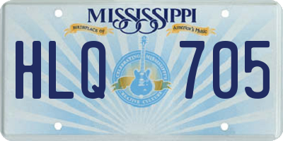 MS license plate HLQ705