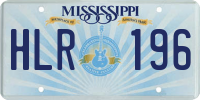 MS license plate HLR196