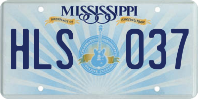 MS license plate HLS037