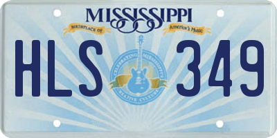 MS license plate HLS349