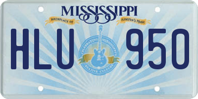 MS license plate HLU950