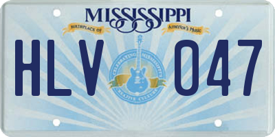 MS license plate HLV047
