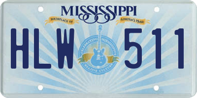 MS license plate HLW511