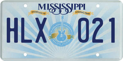 MS license plate HLX021