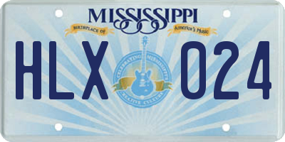 MS license plate HLX024