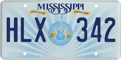 MS license plate HLX342